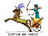An Egyptian warrior in a war chariot