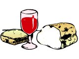 Communion bread and wine