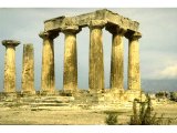 Corinth - Temple of Apollo of old Corinth. This is the oldest specimen of Doric style pillars in the world.